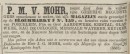 Peter M.V. Mohr in Amsterdam was ruim gesorteerd, zowel in grof als fijn aardewerk en glas. Alg. Handelsblad 1-3-1859